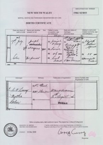 Joseph Birth Cert